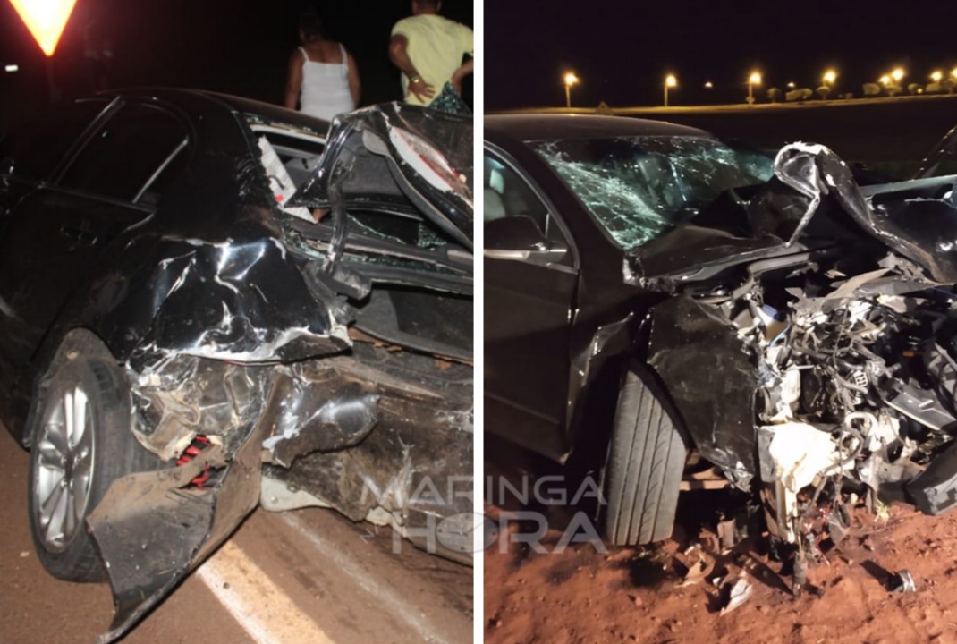 foto de Acidente envolvendo três veículos deixa duas pessoas feridas na BR-376, em Maringá