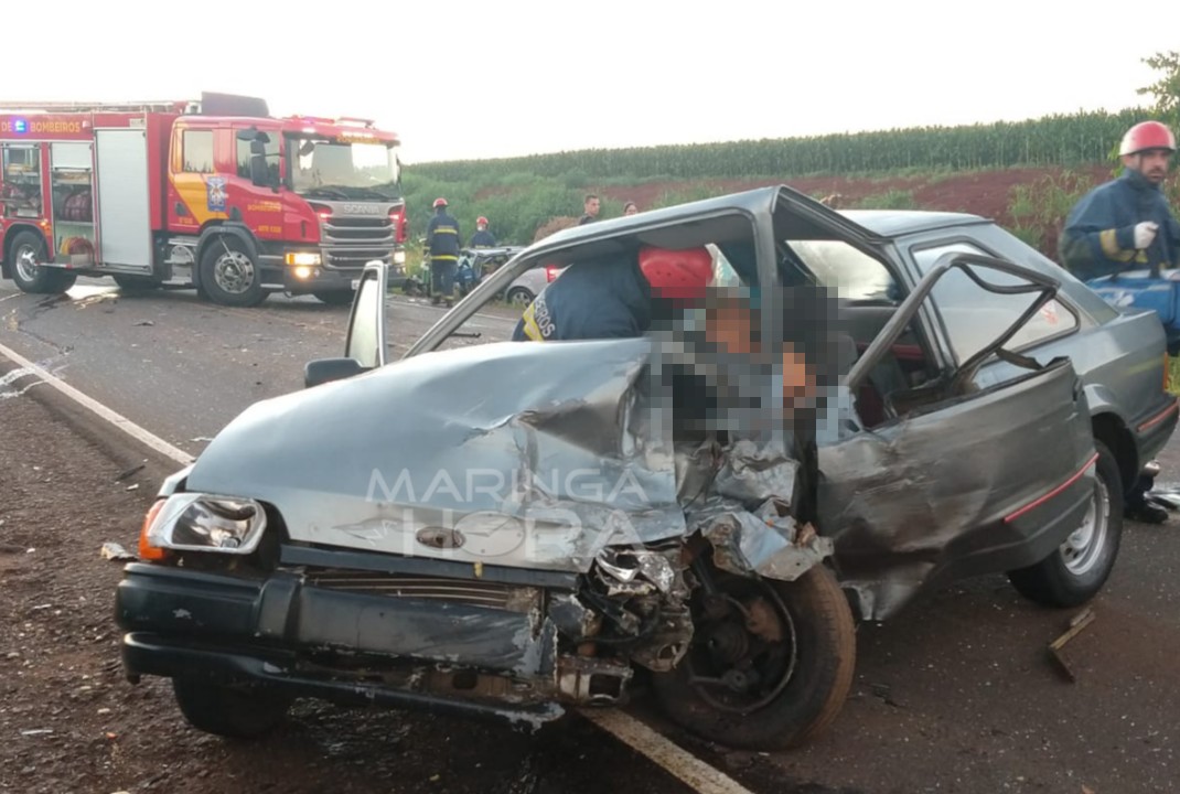 foto de Colisão frontal deixa um morto e três feridos na Rodovia PR-323 entre Água Boa e Doutor Camargo