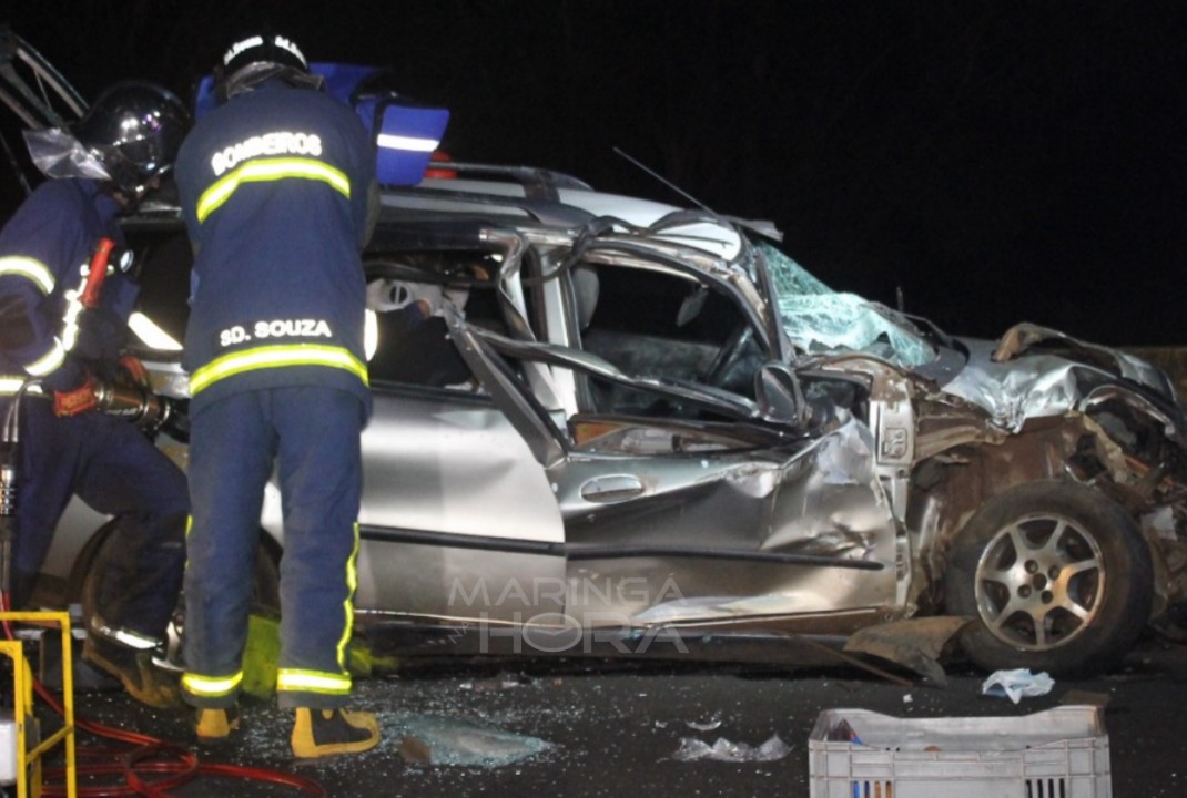 foto de Criança de dois anos e mulher ficam feridas em colisão violenta na PR-317