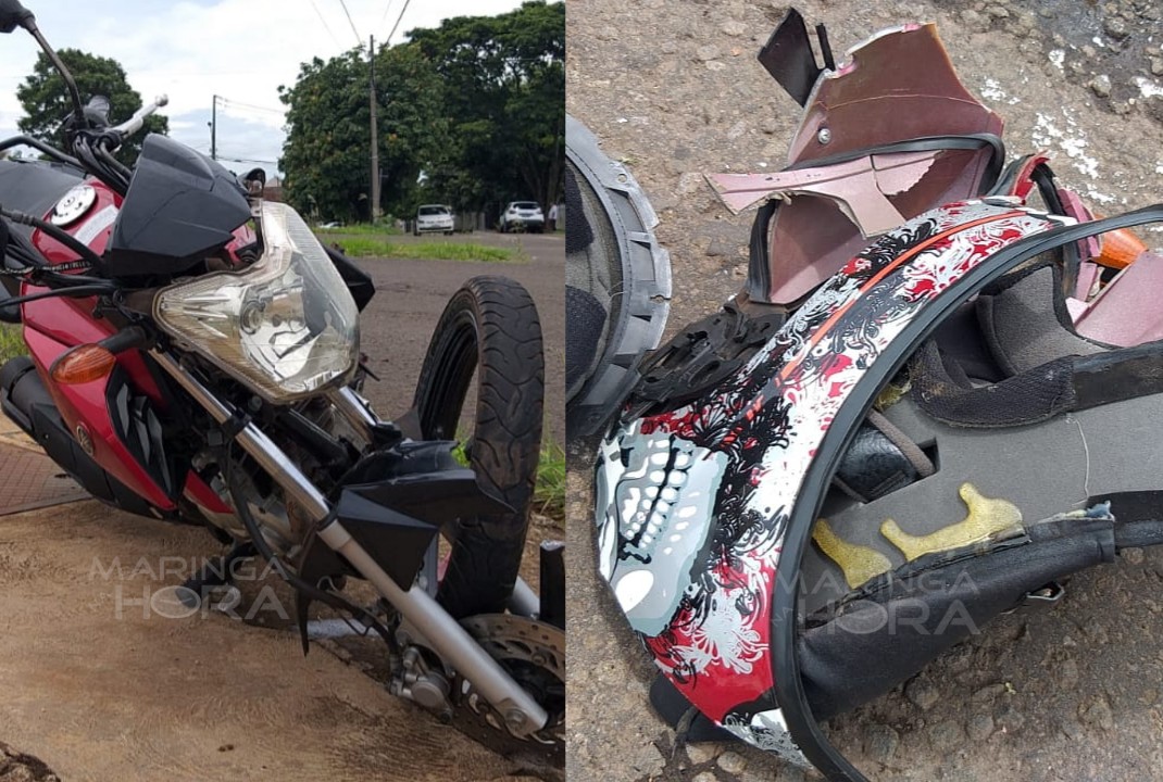 foto de Acidente entre moto e van, deixou irmãos gravemente feridos em Maringá