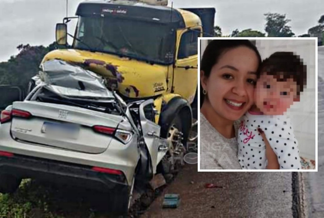 foto de Mãe e filha morrem em batida frontal com caminhão na PR-445