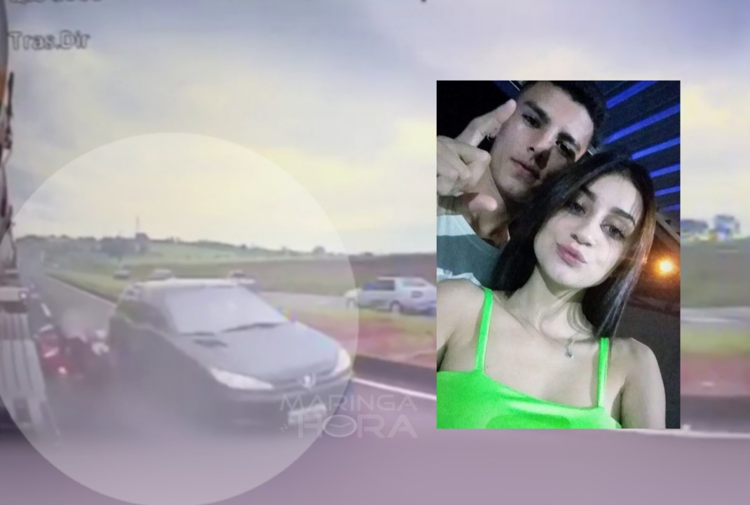 foto de Sistema de monitoramento de caminhão bitrem filmou o acidente que matou casal em Maringá