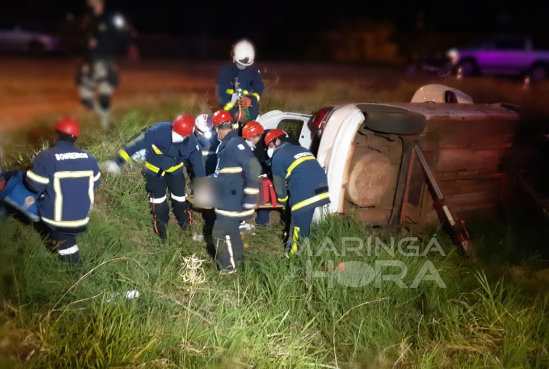 foto de Capotamento na BR-376 em Mandaguaçu deixa duas pessoas feridas