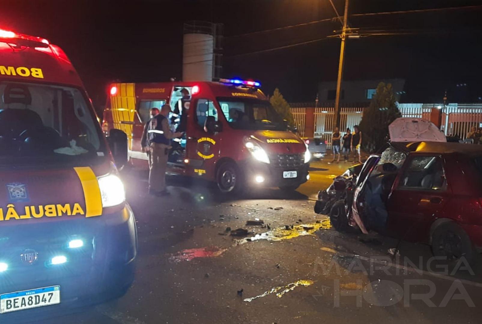 foto de Colisão envolvendo três veículos deixa uma pessoa inconsciente em Maringá