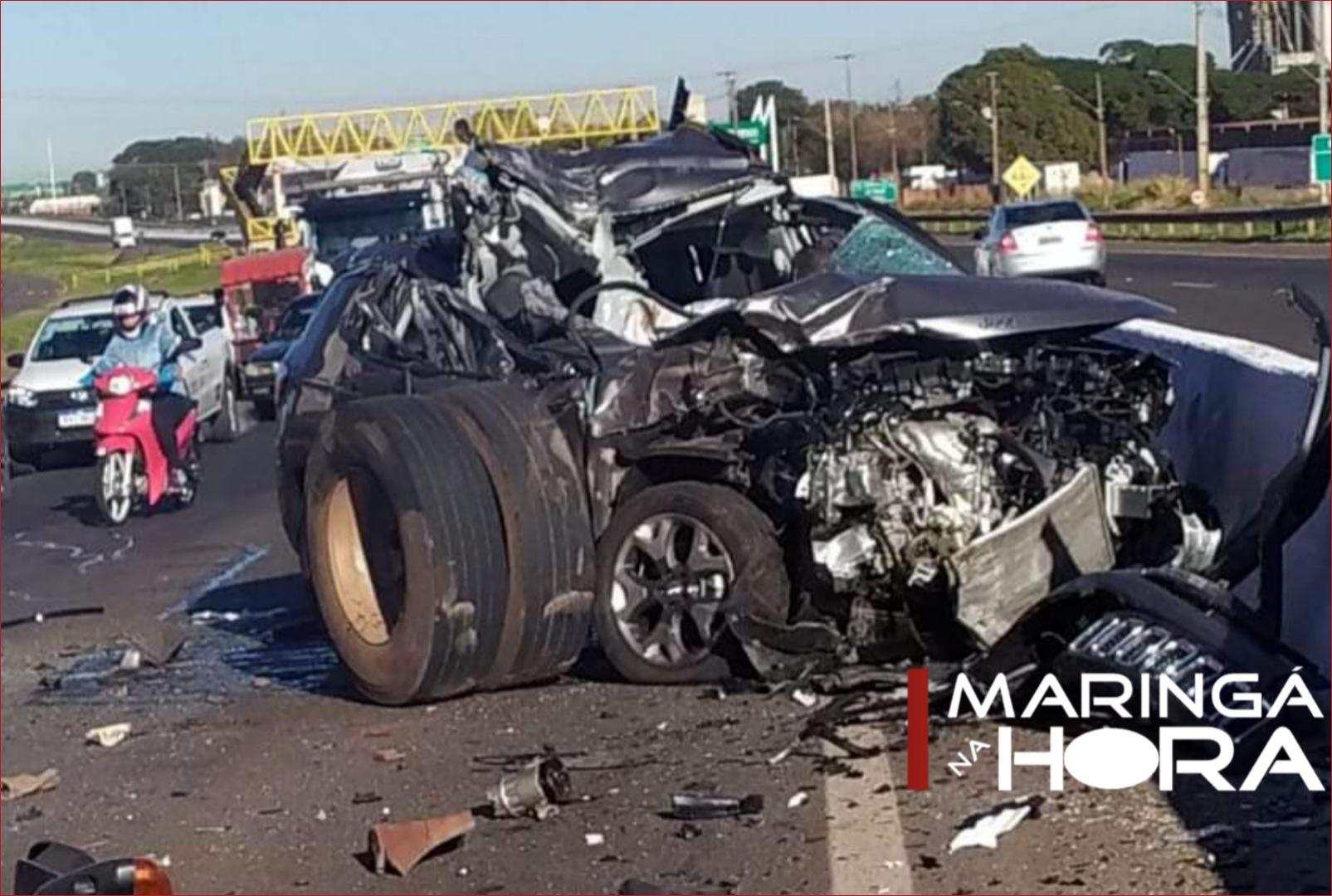 foto de Rapaz fica gravemente ferido após bater veículo na traseira de caminhão na PR-323