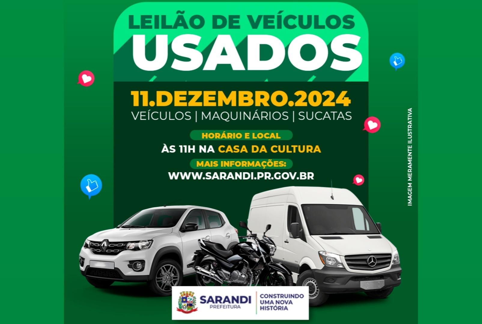 foto de Prefeitura de Sarandi realiza leilão de veículos, máquinas e sucatas; saiba como participar