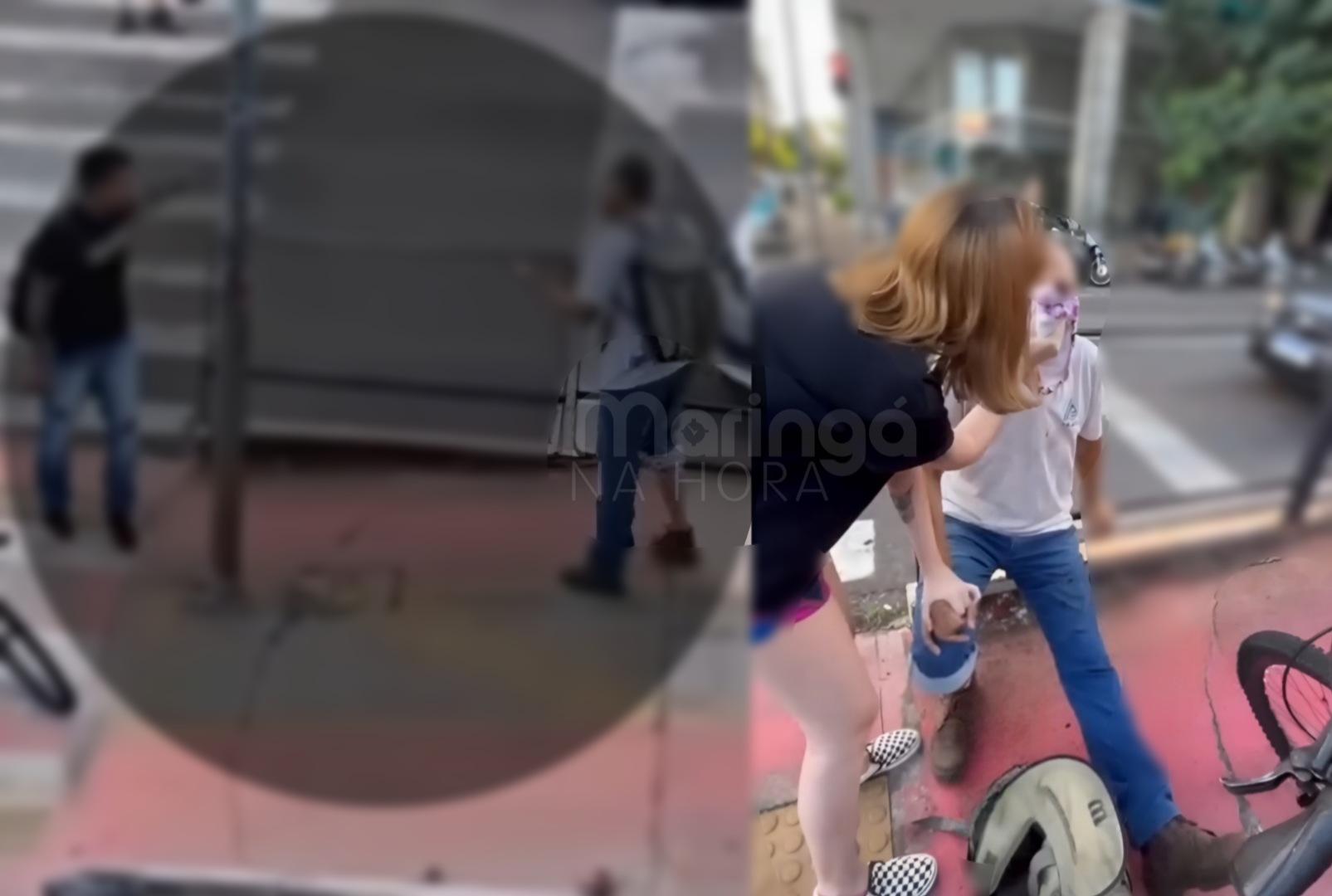 foto de Confusão entre ciclistas termina em agressão no centro de Maringá; VÍDEO