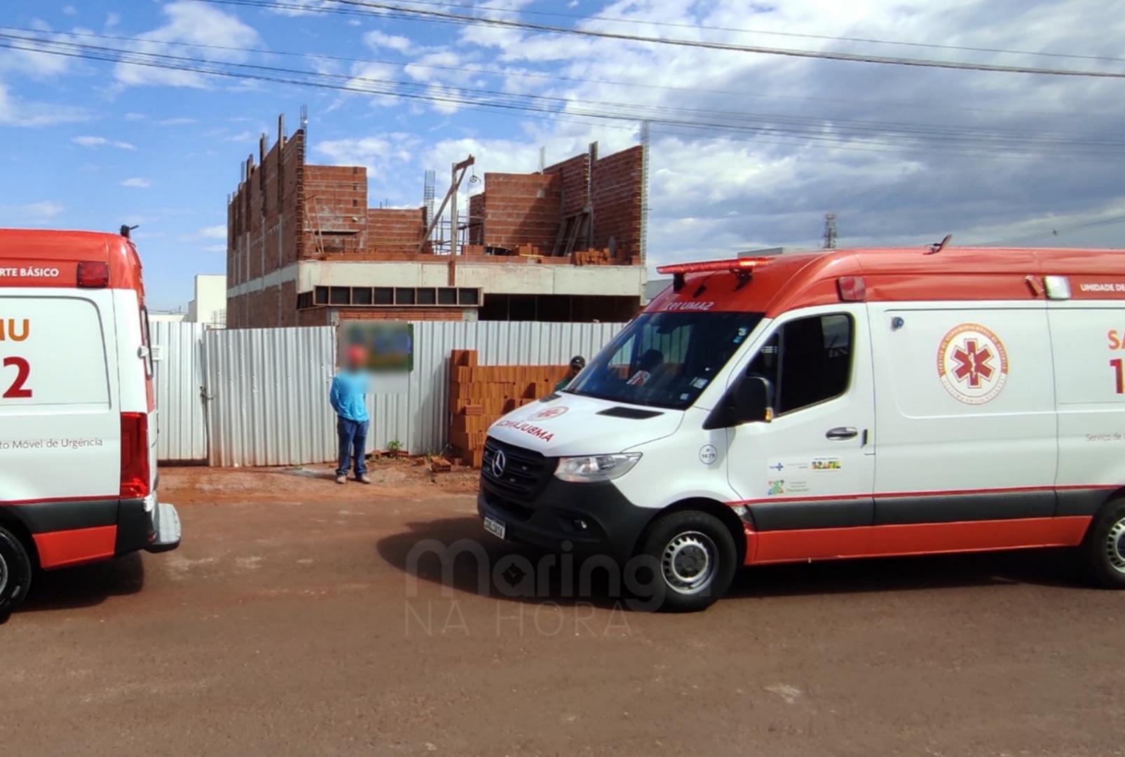 foto de Homem fica ferido ao ser atingido por parede enquanto trabalhava em obra em Maringá