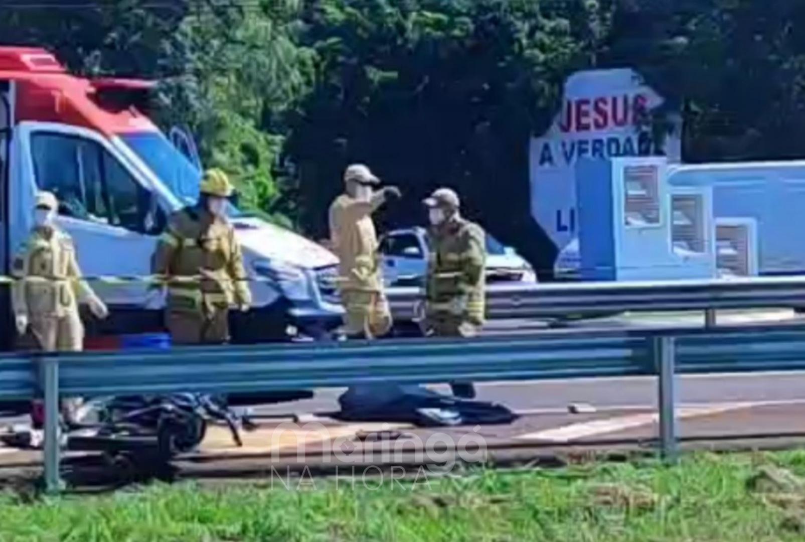 foto de Motociclista morre ao se envolver em colisão com carreta na PR-323