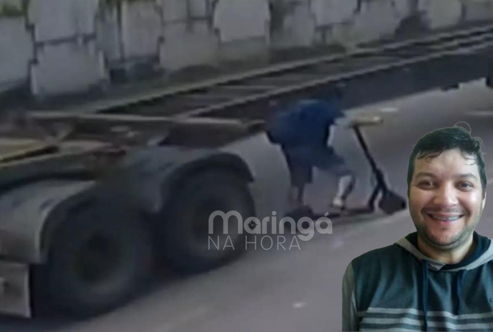 foto de Homem morre após cair de patinete e ser atropelado por caminhão no PR