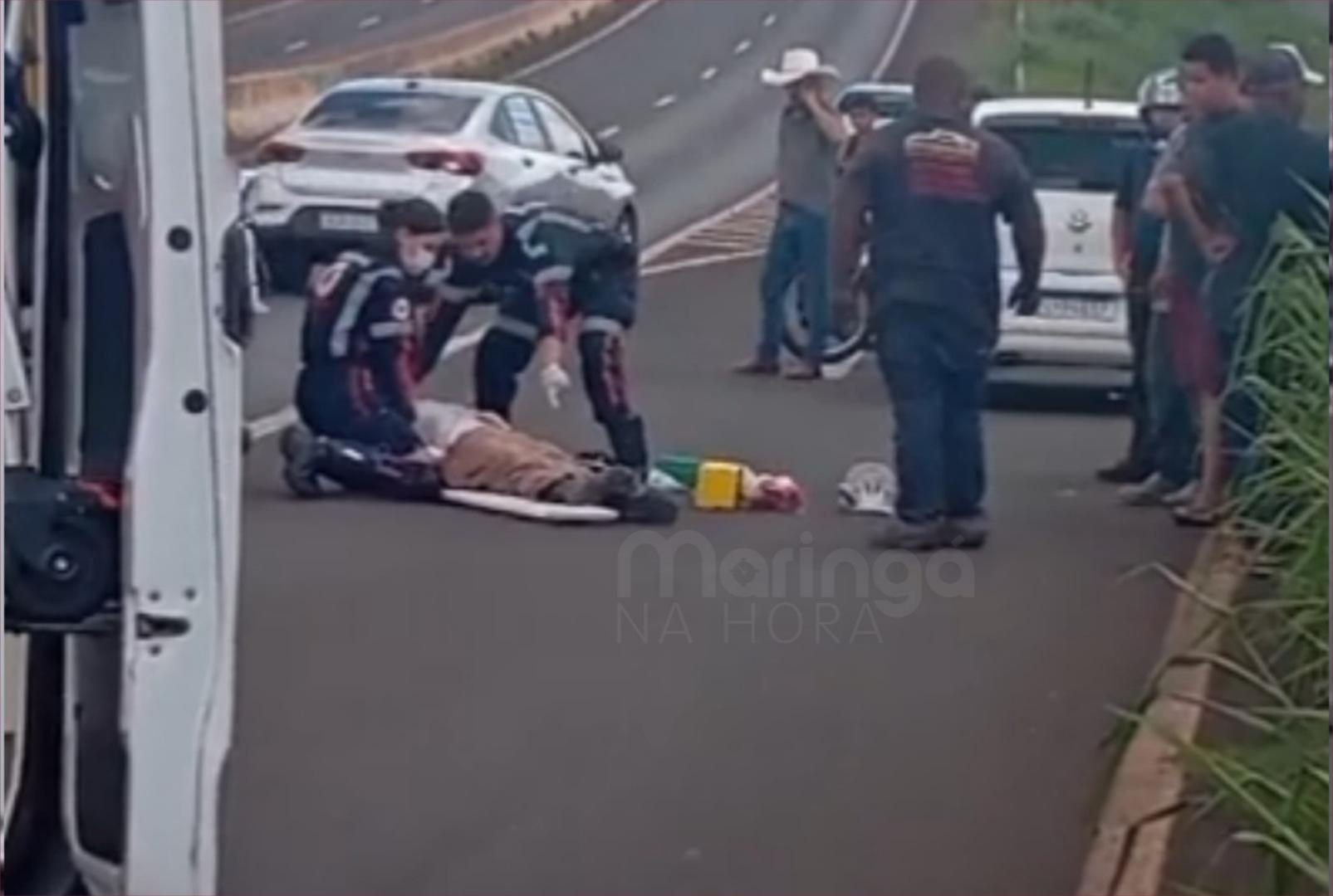 foto de Idoso fica em estado grave após ser atropelado na PR-323