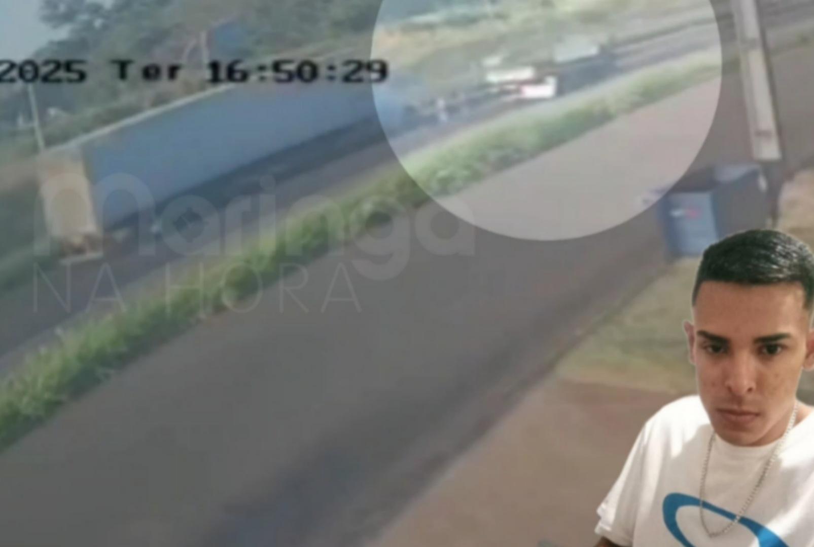 foto de Câmera flagra momento exato de acidente que matou jovem de 21 anos na BR-376, em Sarandi