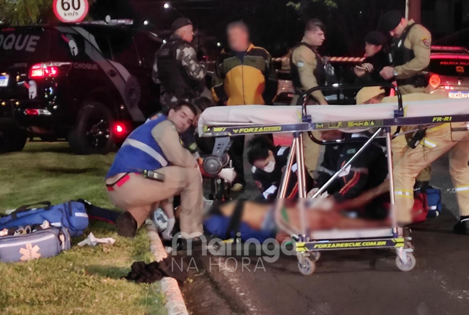 Jovem é atingido por tiros após avançar contra policiais em Maringá
