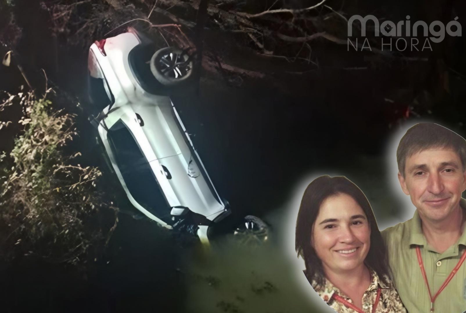 foto de Casal morre após caminhonete cair de ponte e ficar submersa em rio no PR