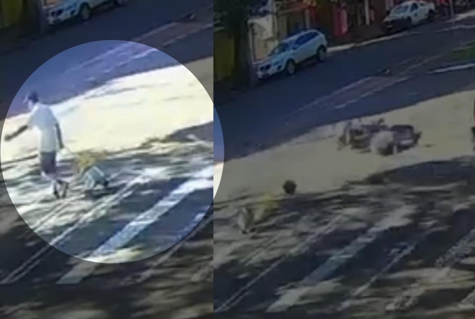 foto de Idoso é atropelado por moto ao atravessar na faixa de pedestres em Maringá; ele voltava do supermercado