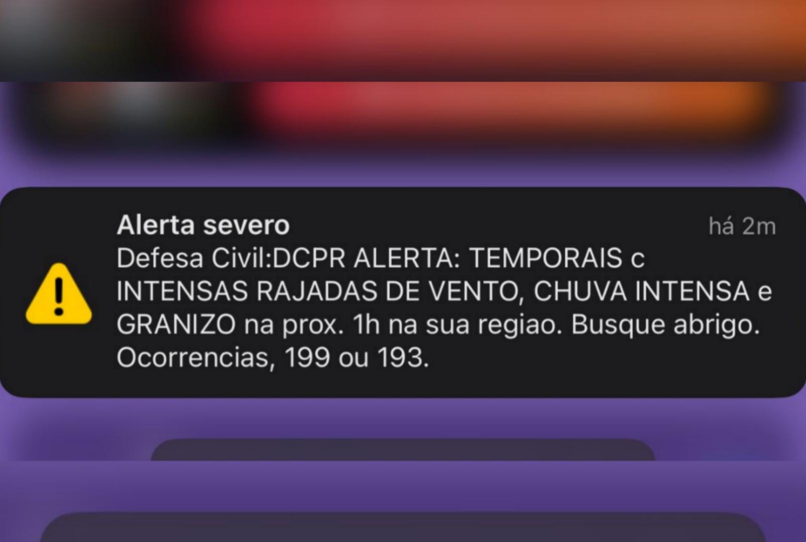 foto de Defesa Civil alerta: temporal severo atinge Maringá e região