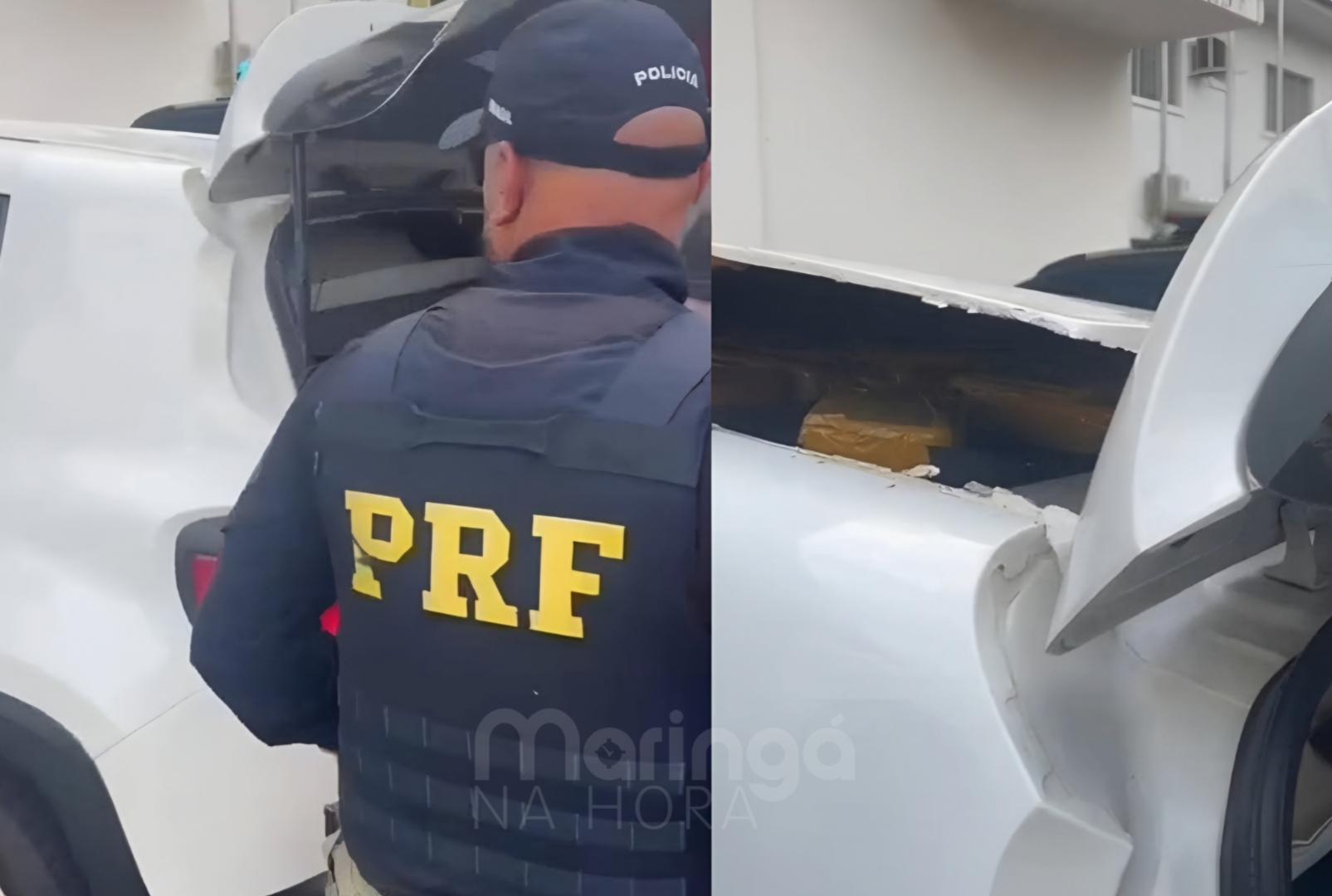 foto de Polícia Rodoviária Federal apreende 53 kg de pasta-base de cocaína escondidos em teto de veículo em Maringá