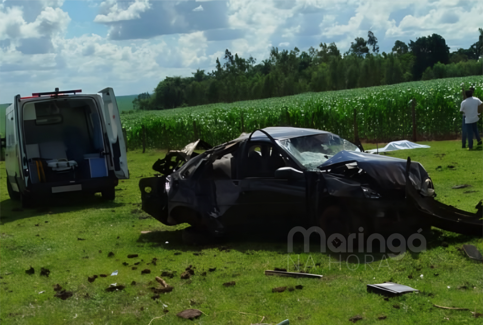 foto de Capotamento violento deixa uma mulher morta e dois feridos na região