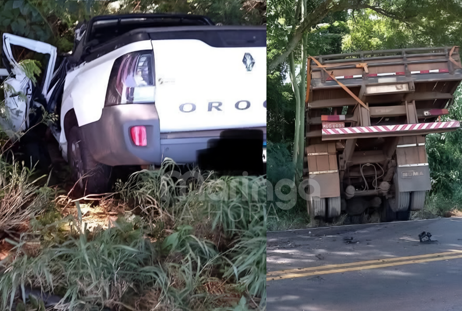 Grave colisão frontal entre caminhão e picape deixa 3 mortos, na região do Vale do Ivaí