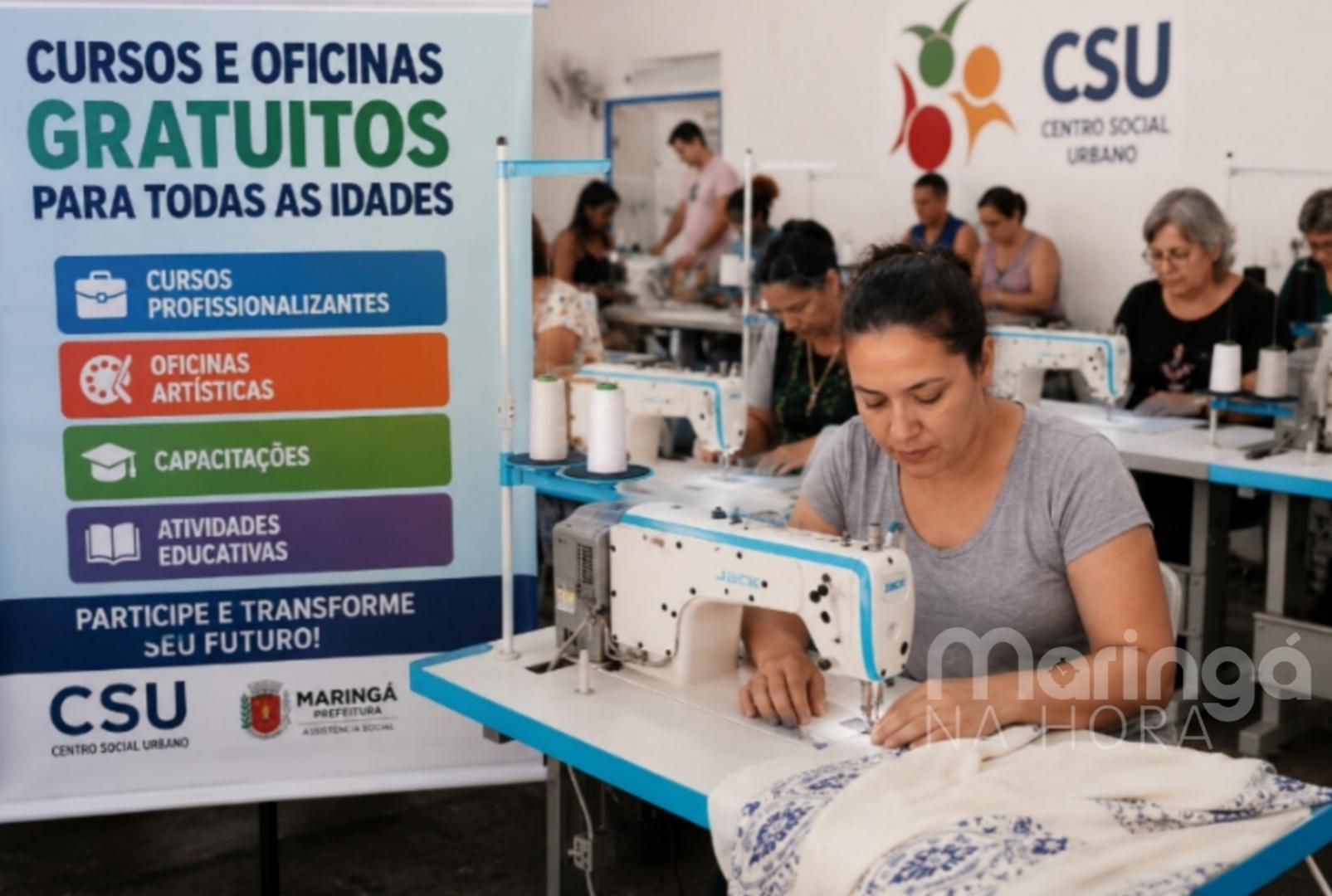 Prefeitura de Maringá abre vagas GRATUITAS para cursos no CSU — veja como participar