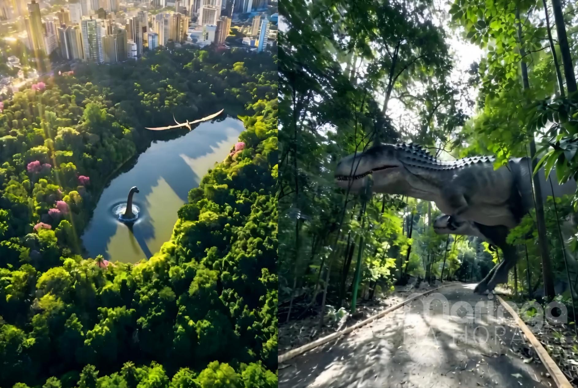 Dinossauros invadem o Parque do Ingá e viram atração em Maringá; confira datas