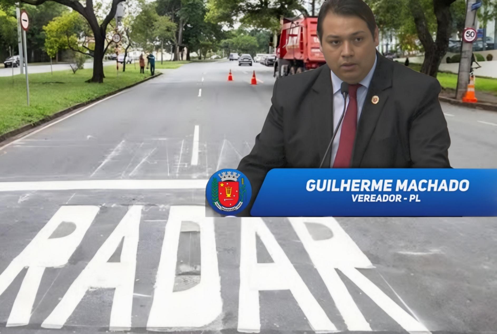 Sinalização no asfalto: Guilherme Machado pede estudo para alertar motoristas sobre radares