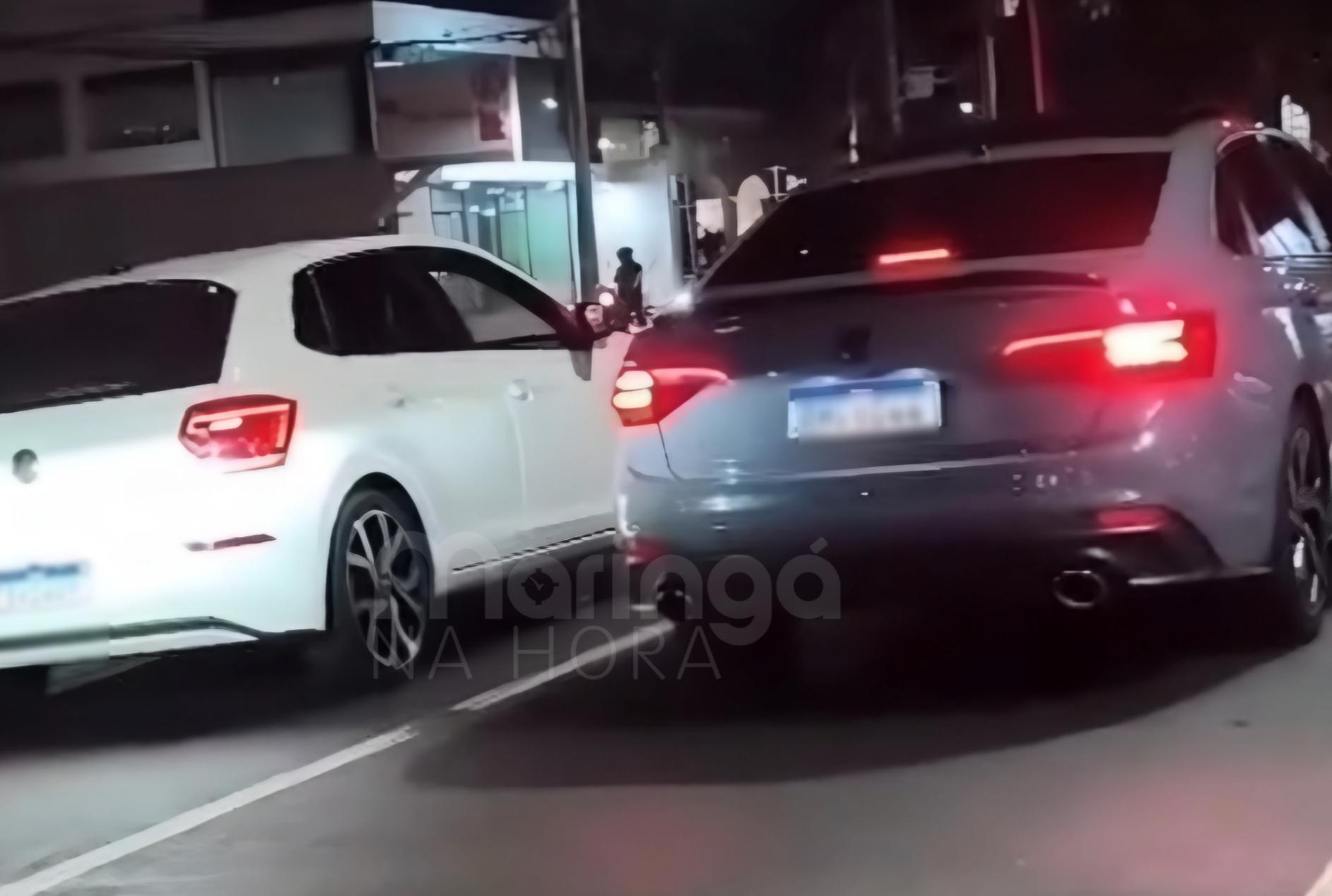 foto de Carros preparados são flagrados tirando racha durante a noite na Avenida Tiradentes, em Maringá