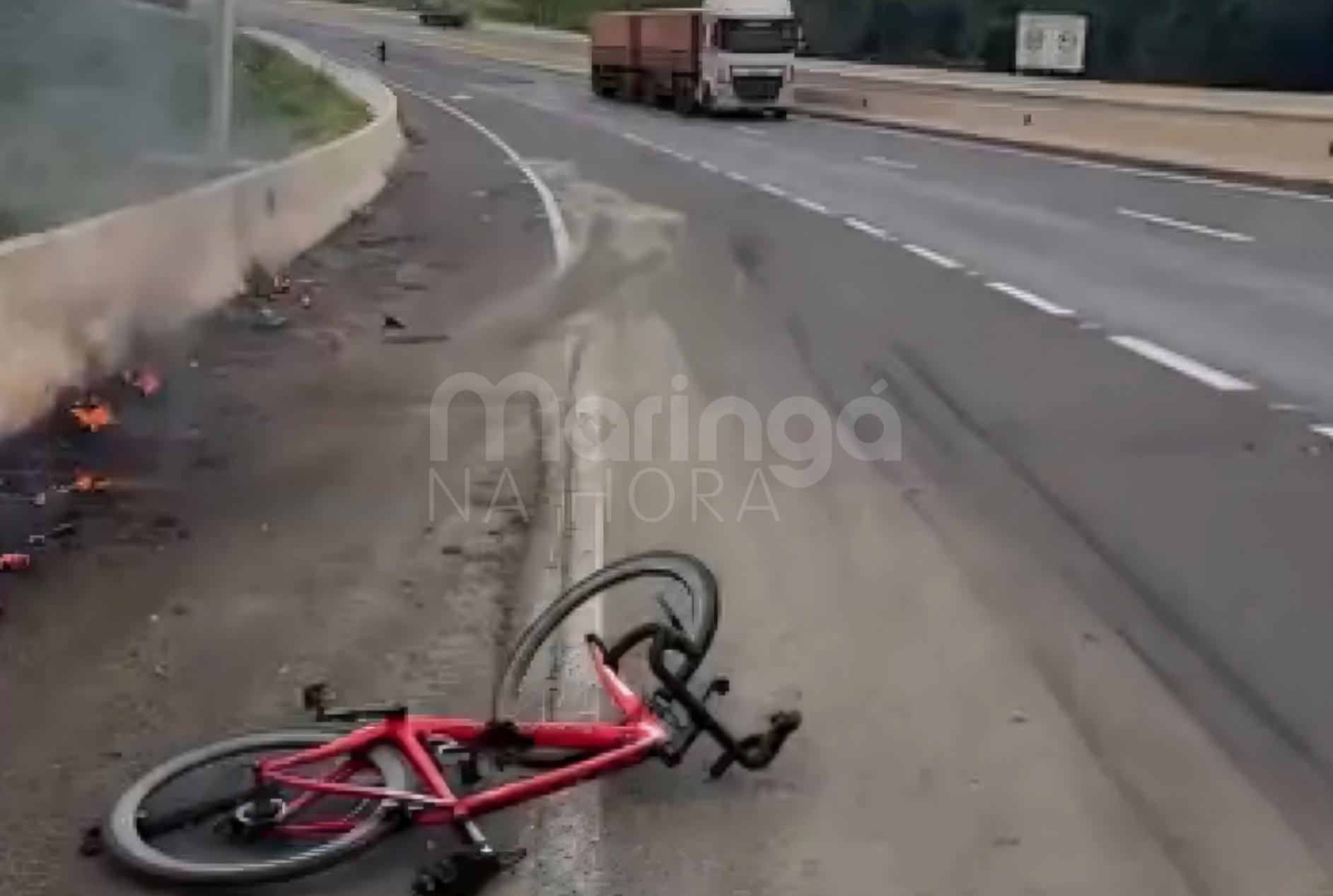 Ciclista morre após acidente com caminhão na BR-376, em Jandaia do Sul
