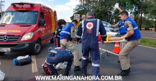 Pneu de moto fura e provoca grave acidente em rodovia de Maringá