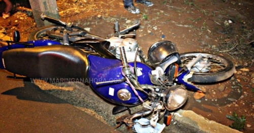 Motociclista é entubado após acidente entre moto e bicicleta em Maringá