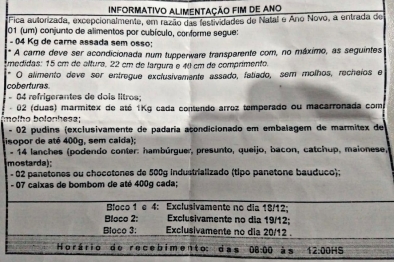 foto de Em razão das festividades de Natal e Ano Novo, detentos do Casa de Custódia de Maringá terão direitos a receber uma cesta natalina