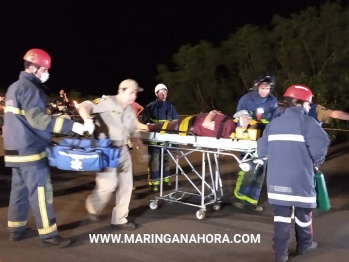 foto de Colisão frontal na PR-323 na saída de Paiçandu, deixa cinco pessoas feridas entre elas uma criança
