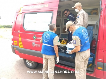 foto de Motociclista fica ferido após queda de moto na marginal da rodovia PR-323 em Maringá