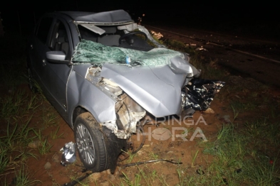 foto de Homem morre após carro bater de frente com carreta entre Iguaraçu e Astorga
