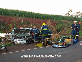 foto de Colisão frontal deixa um morto e três feridos na Rodovia PR-323 entre Água Boa e Doutor Camargo