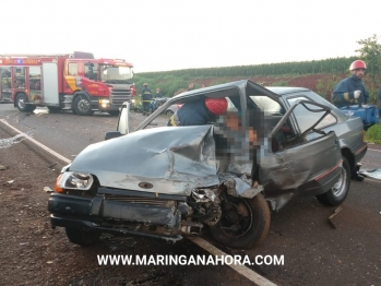 foto de Colisão frontal deixa um morto e três feridos na Rodovia PR-323 entre Água Boa e Doutor Camargo