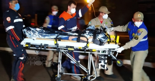 Motociclista é intubado ao sofrer acidente gravíssimo em Maringá