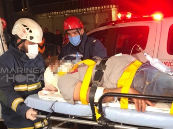 foto de Motorista é socorrido inconsciente após bater carro contra mureta de concreto, em Maringá