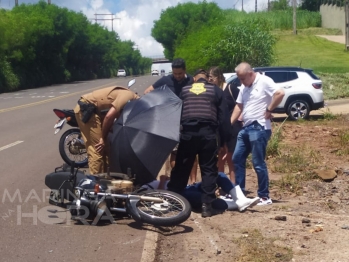 foto de Motociclista sofre traumatismo craniano após acidente no Contorno Sul, em Maringá