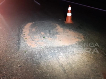 foto de Buraco na pista provoca acidente e motociclista é socorrido em estado gravíssimo na PR-323