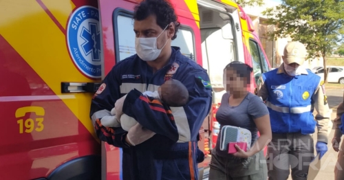 Bebê se afoga e é salvo pelos socorristas do Samu e Corpo de Bombeiros em Maringá
