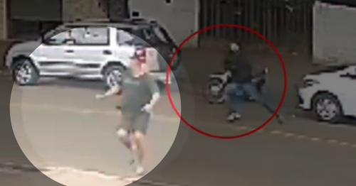 Vídeo mostra homem sendo perseguido e atingido por tiros durante tentativa de homicídio em Iguatemi