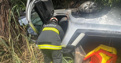 Em estado gravíssimo homem é encaminhado de helicóptero para hospital de Maringá após acidente na BR-376