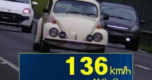 PRF flagra 132 carros em excesso de velocidade em quatro horas em único ponto