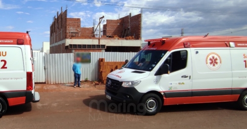 Homem fica ferido ao ser atingido por parede enquanto trabalhava em obra em Maringá