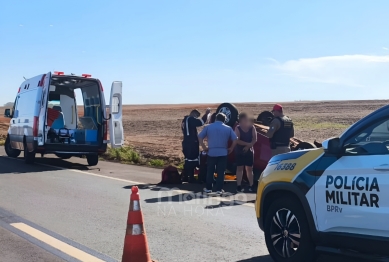 foto de Gestante fica ferida ao sofrer acidente na PR-317