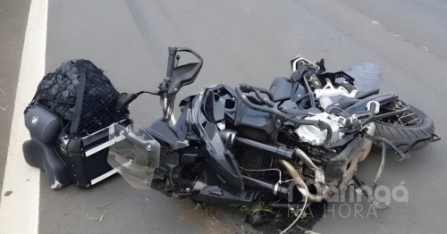 Casal morre em acidente com motocicleta BMW com placa de Maringá na BR-376