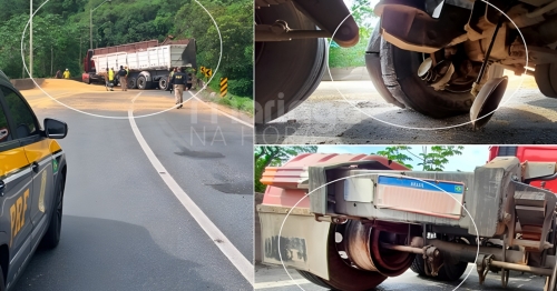 Carreta com freio adulterado tomba na BR-376 e interdita trânsito por quase três horas