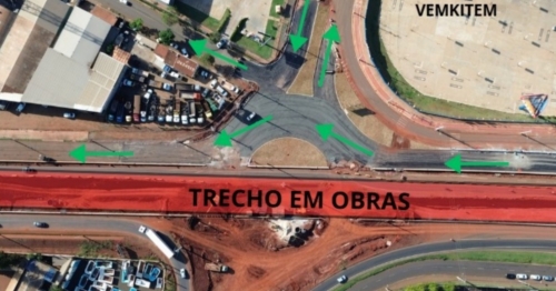 Com a conclusão de parte da rotatória do Trevo do Catuaí, trecho tem mudanças no tráfego a partir de segunda, 28