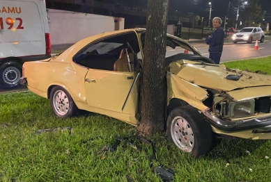 foto de Colisão violenta entre carro e árvore deixa feridos em Maringá